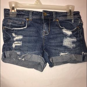 3/$25 Aeropostale mid-rise distressed shorts